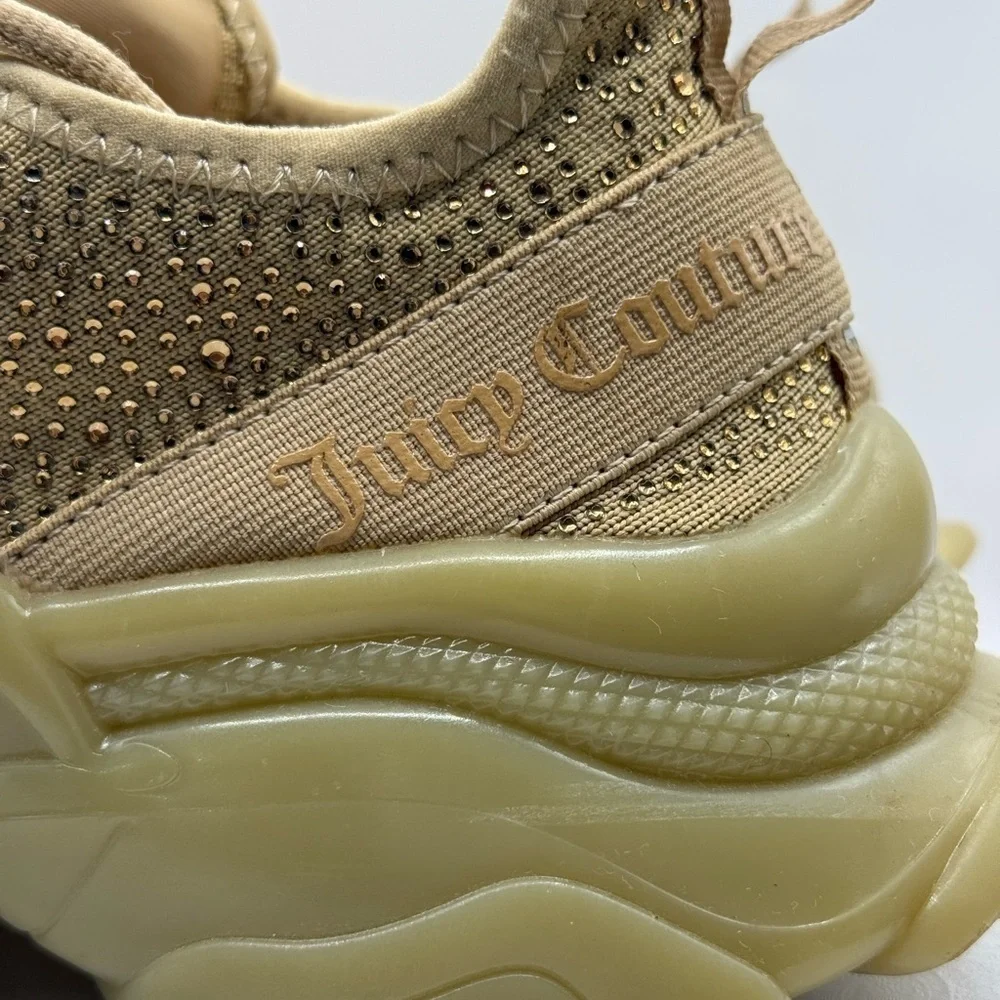 Juicy Couture Adana Natural‎ Rhinestone Lace Up Sneakers Women's Size Size 7.5